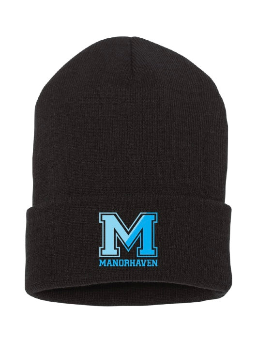 NEW! Black Beanie with Blue M