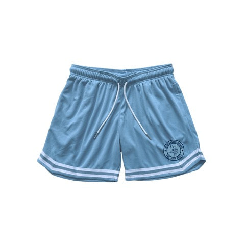 DRIP SHOP Carolina Blue Basketball Short with Viking Logo