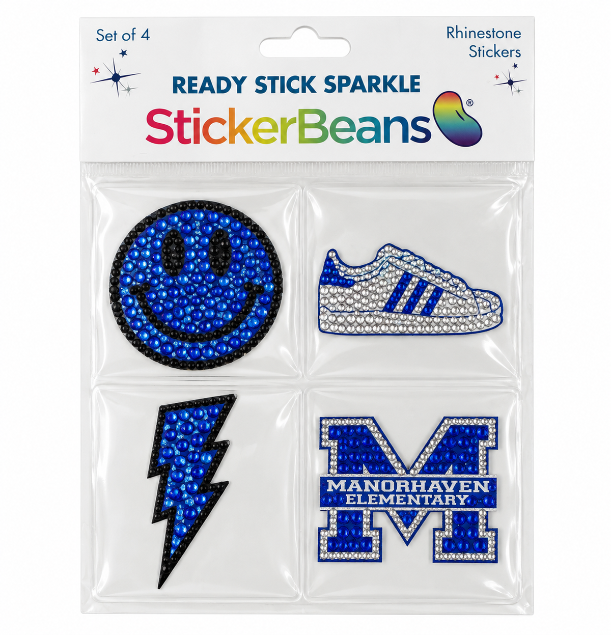 Pack of 4 Manorhaven Sticker Beans