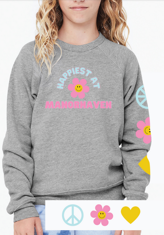 Grey "Happiest At Manorhaven" Sweatshirt